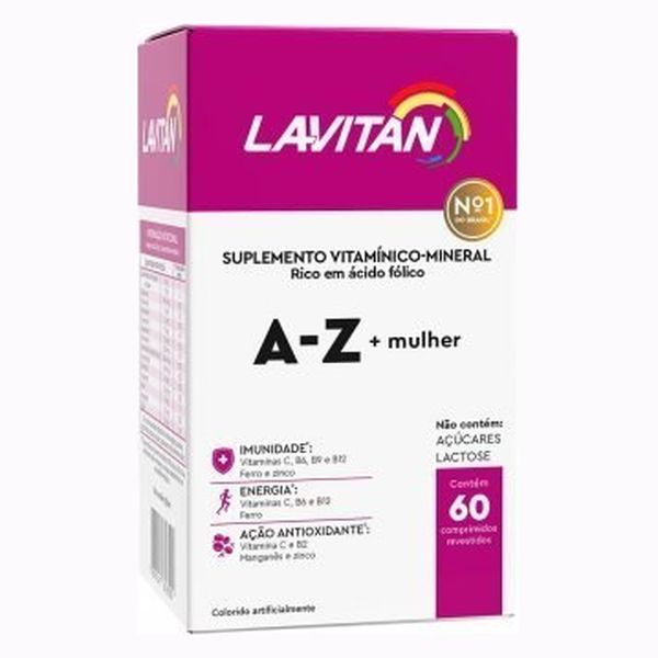 Lavitan Super Fórmula A-Z +Mulher Com 60 Comprimidos Revestidos