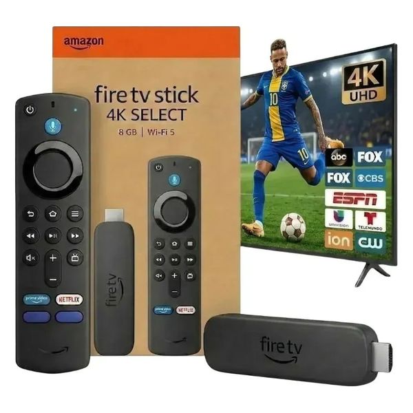Amazon Fire TV Stick 4K Wi-Fi 6 com Alexa por Voz Preto