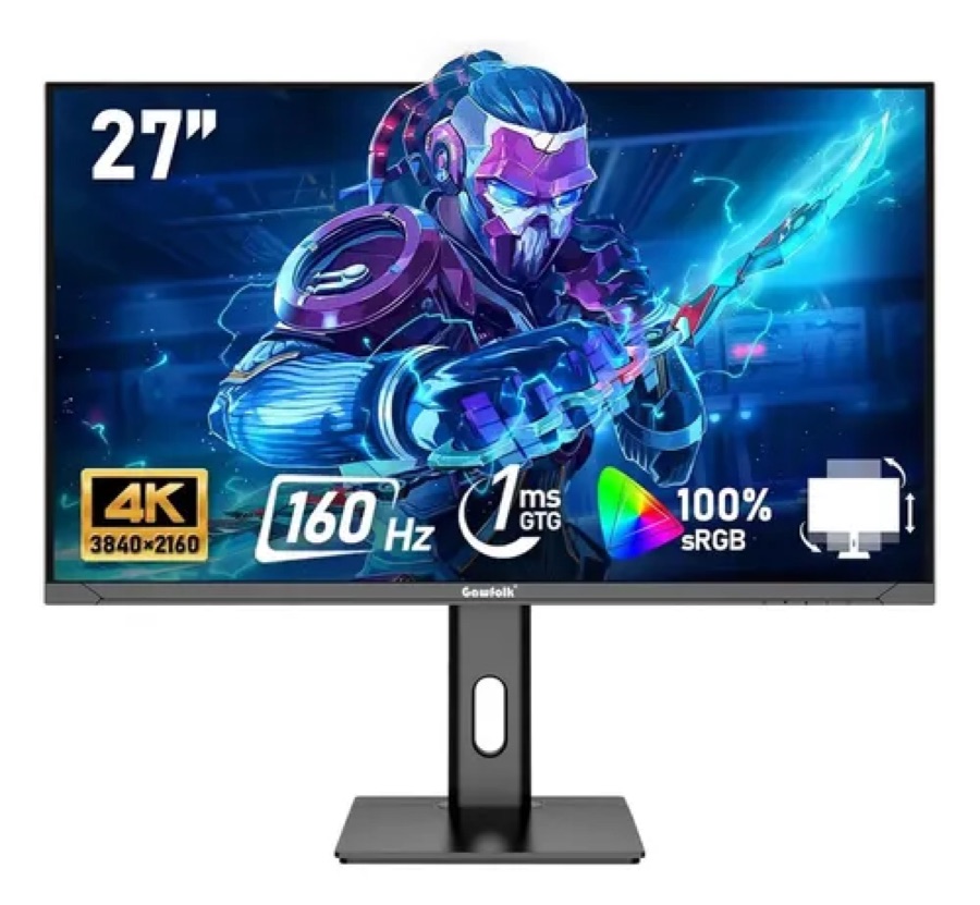 Monitor Gamer Gowfolk 27 4k Uhd 160hz Ips 1ms Preto Pc Hdmi Preto