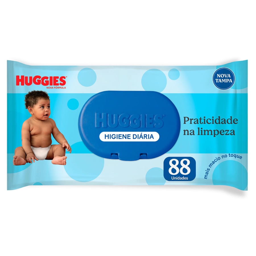 Lenço Umedecido Huggies Higiene Diária - 88 unidades