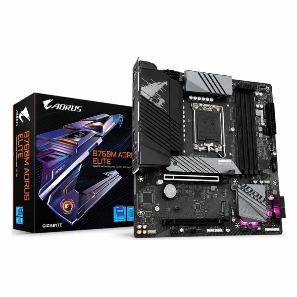 Placa Mãe Gigabyte Intel 1700 B760m Aorus Elite 4x Ddr5 Matx Cor Preto