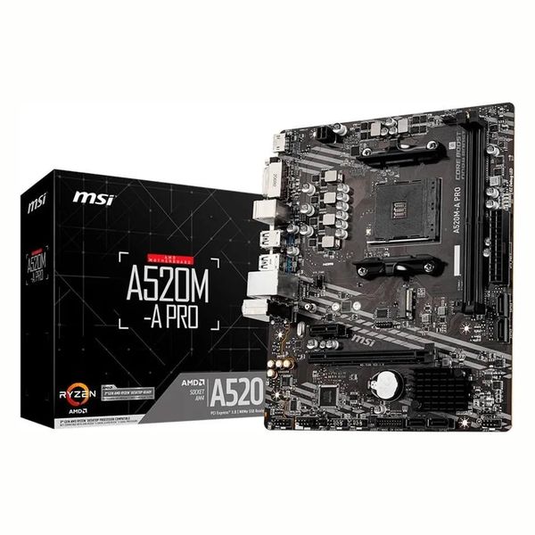 Placa-mãe Msi A520m-a Pro Am4 Matx Ddr4 Preto