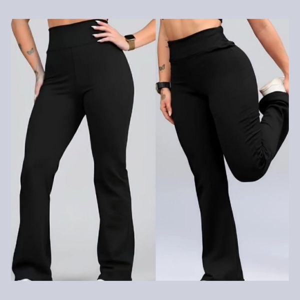 Calça Legging Leg Flare Zero Transparência Grossa Academia