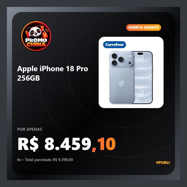 Apple iPhone 18 Pro 256GB Tela Promotion de 6,3 Polegadas Câmera Fusion 48 MP - Carrefour