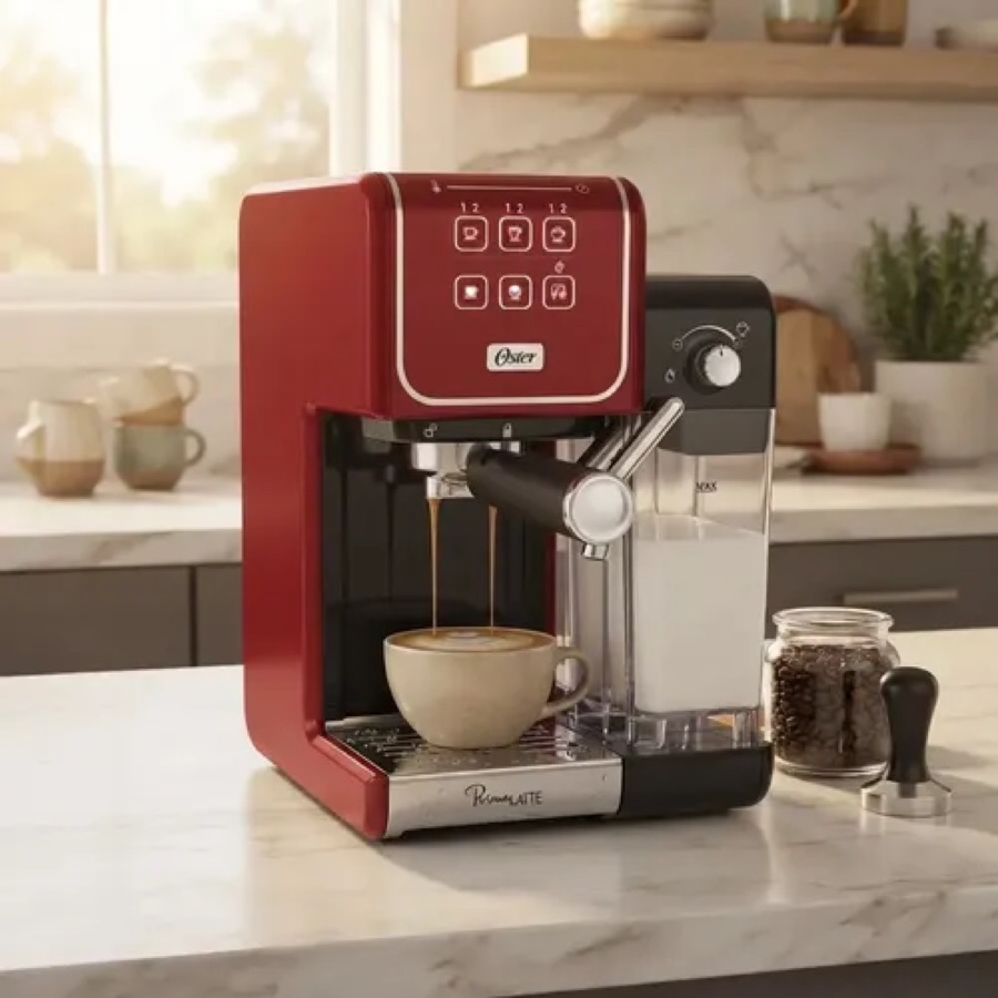 Cafeteira Espresso Primalatte Bvstem6801r Touch Red Oster Cor Preto/Vermelho