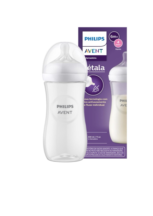 Philips Avent Mamadeira Pétala 3.0 11oz/330ml com bico de fluxo rápido (Fluxo 4), SCY906/01