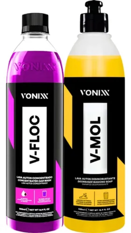Kit Shampoo Automotivo Esfregação Neutro V-floc V-mol Vonixx