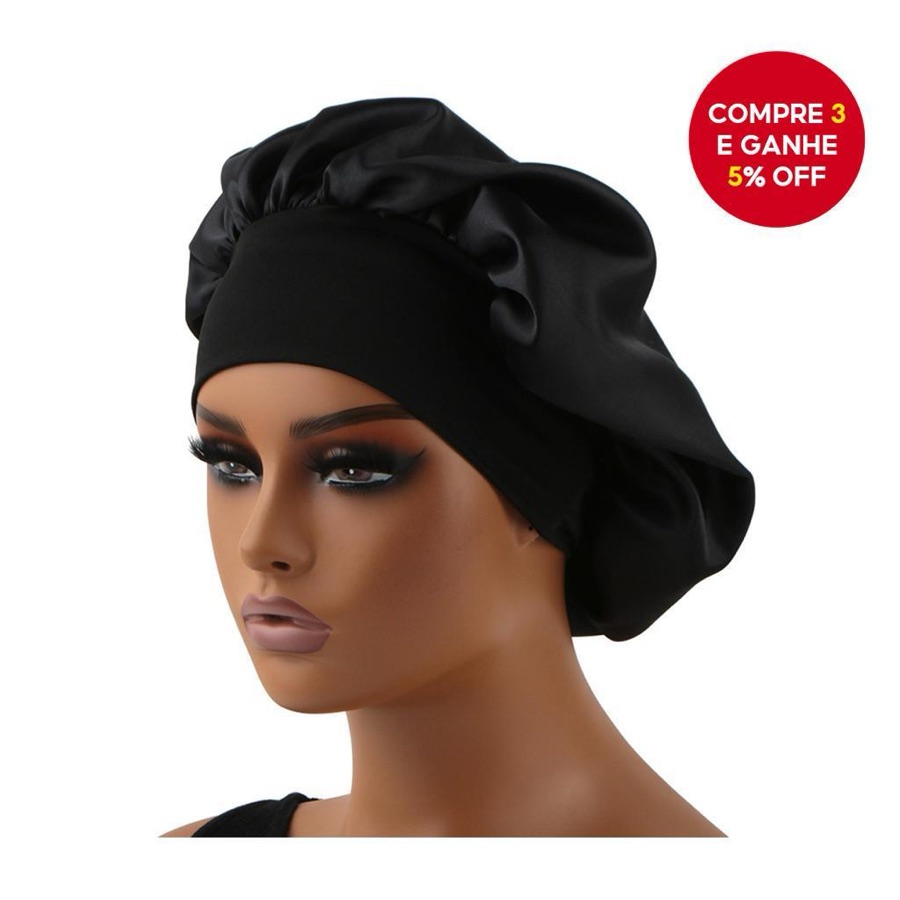 Cabelo De Faixa Larga De 7 Cm Protege Gorro De Seda Acetinada Para Dormir