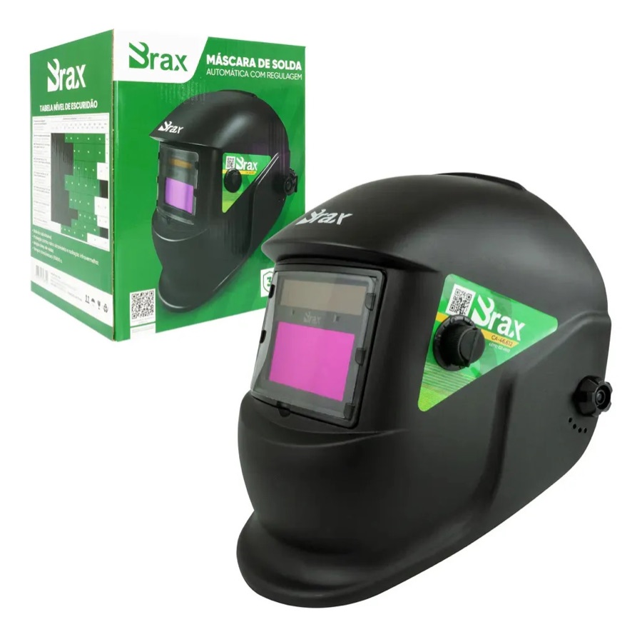 Máscara de Solda Automática Brax com Regulagem Solar TIG MIG MMA