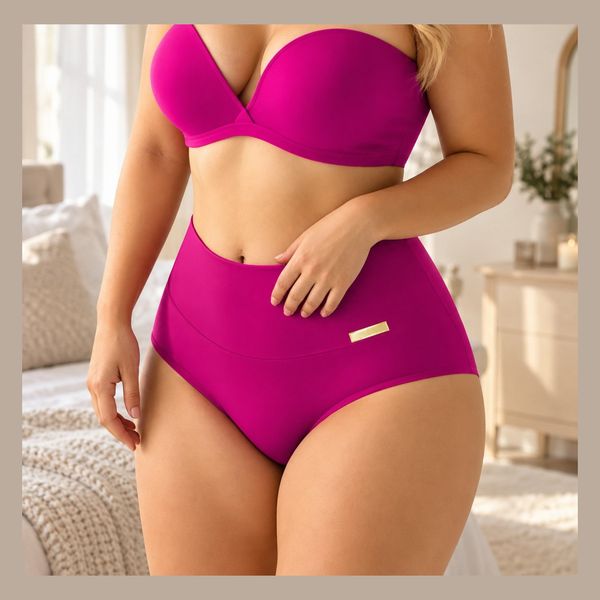 Kit Com 6 Calcinha Plus Size Cós Alto G1 E G2 Confortável