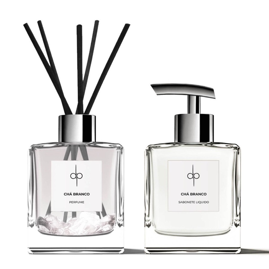 Kit SPA Cristal (Chá Branco) Pureza e Harmonia Aromatizadores com Pedras Naturais Presente I Di Piettro