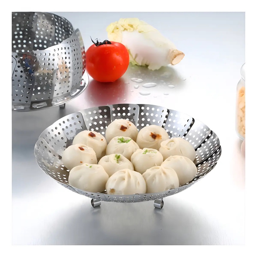 Cesta De Cozimento A Vapor, Inox, Para Legumes E Verduras Inox