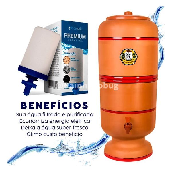 Filtro de Barro 6 litros C/ Boia Vela e Torneira