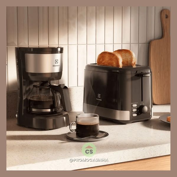 Cafeteira Elétrica Electrolux 15 Xícaras ECM10 + Torradeira 8 Níveis Efficient ETS10 Kit Café da Manhã Electrolux