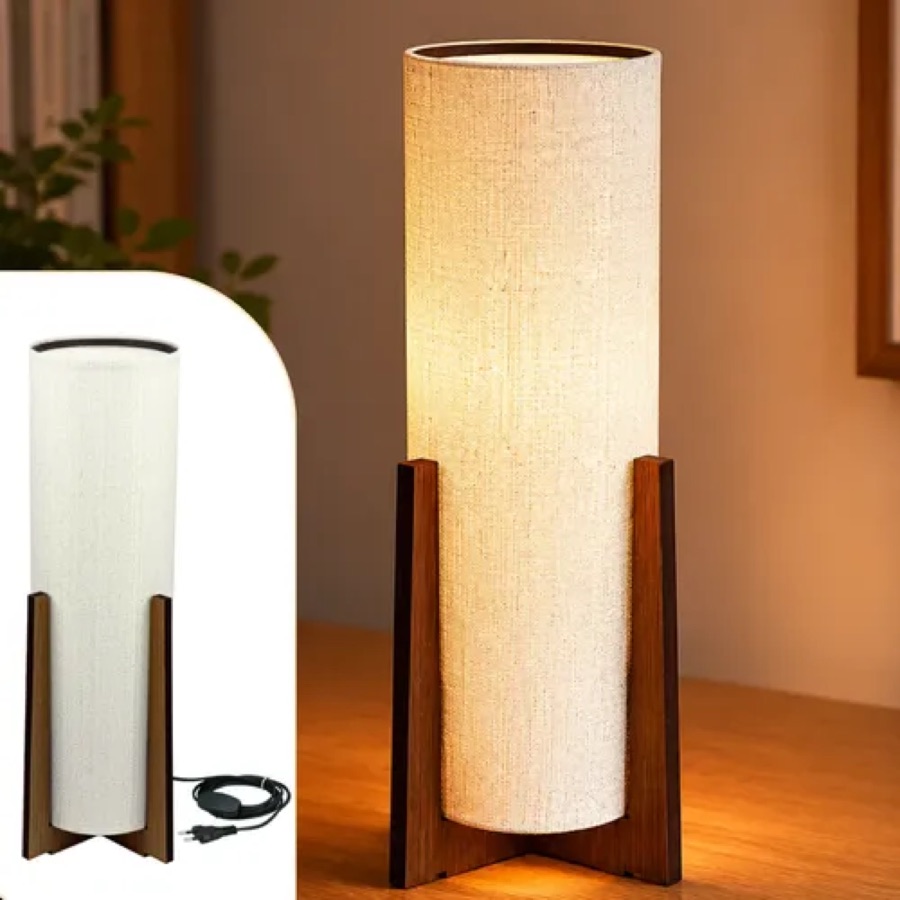 Luminaria Chão Piso Atlas De Madeira Para Escritório Bivolt Bege Imbúia