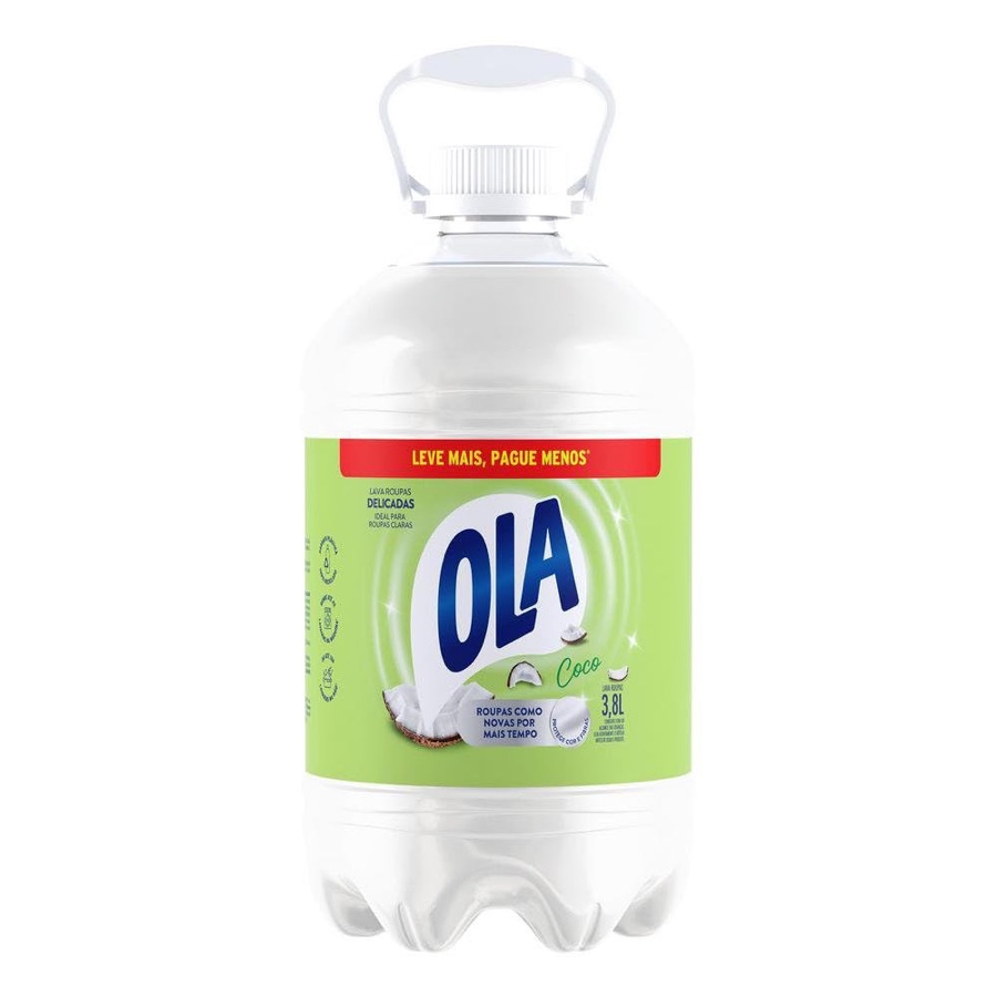 Ola Coco Sabão Líquido para Roupas Delicadas, 3,8L