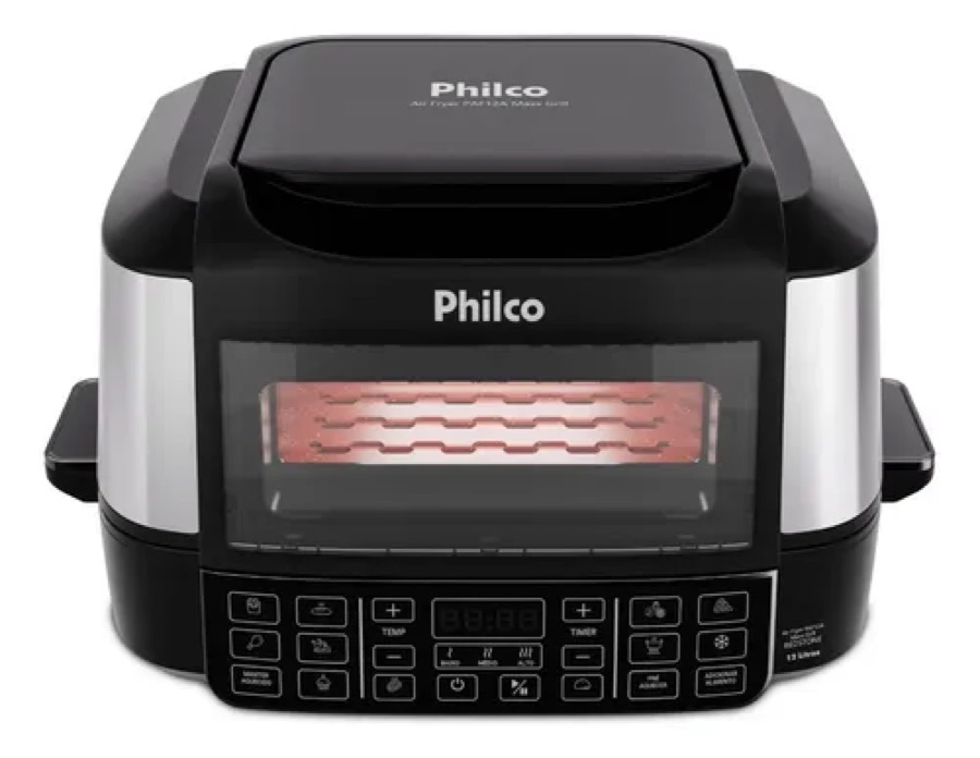 Fritadeira Air Fryer Philco Paf12a Preto Com Acabamento Em Inox