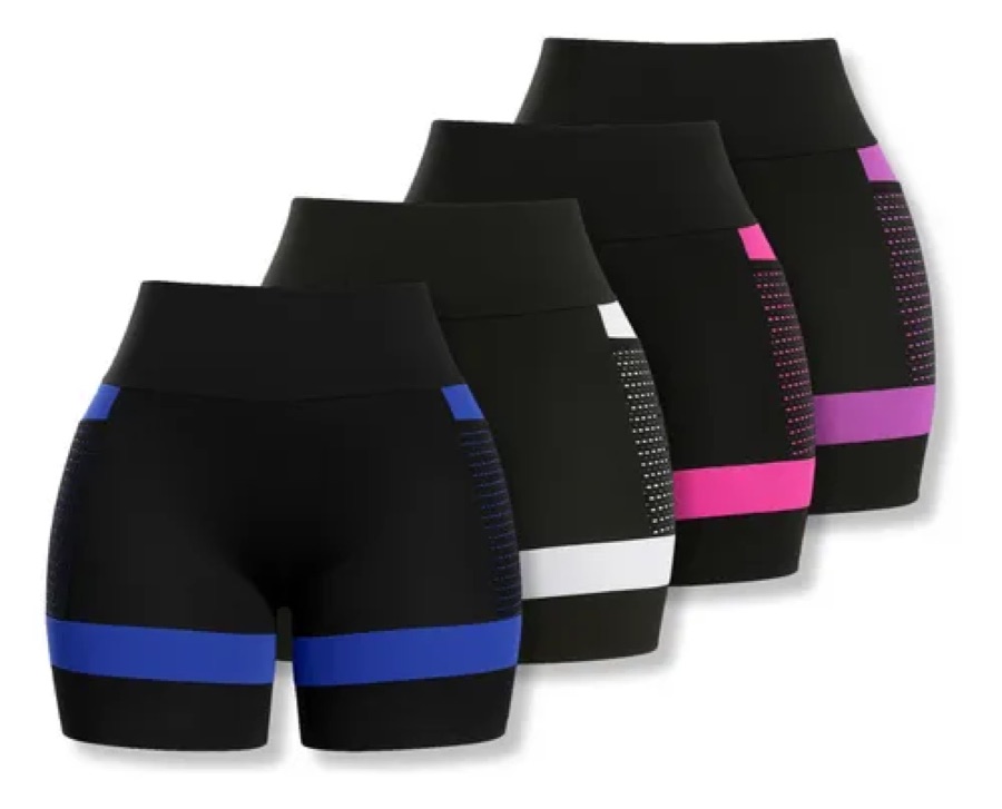 Kit 4 Shorts  Academia Bolsos Laterais Movimento Livre