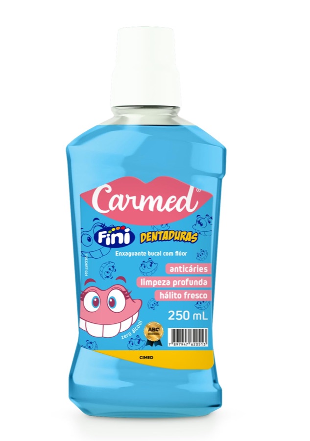 Carmed Fini Dentaduras Enxaguante Bucal com Flúor 250ml