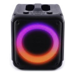 Caixa De Som Portátil 600w Bluetooth Com Luz 708e Preto 220v