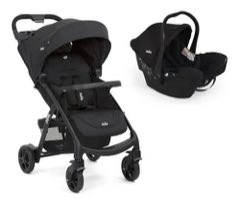 Carrinho De Bebê Com Bebê Conforto Muze E Juva - Joie Cor Preto Coal Chassi Preto