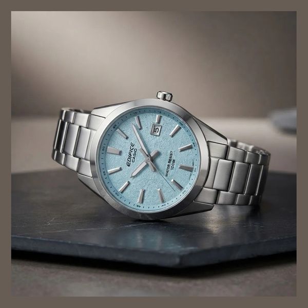Relógio Casio Edifice Prateado Fundo Azul Claro Efv-160d-2bv Prateado Azul-celeste