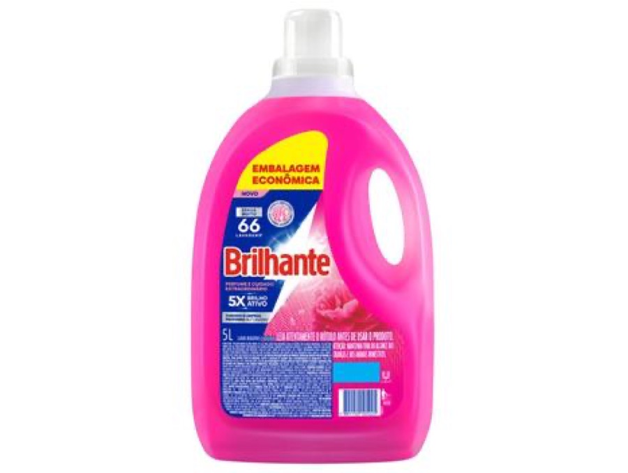 Brilhante Lava-Roupas Líquido Perfume e Cuidado Extraordinário 5L