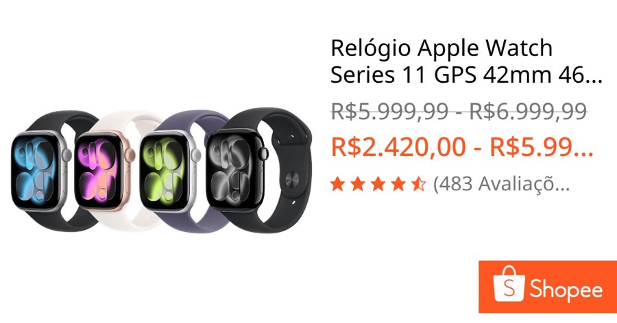 Relógio Apple Watch Series 11 GPS 42mm 46mm S11 Lançamento Envio Imediato com Nota Fiscal