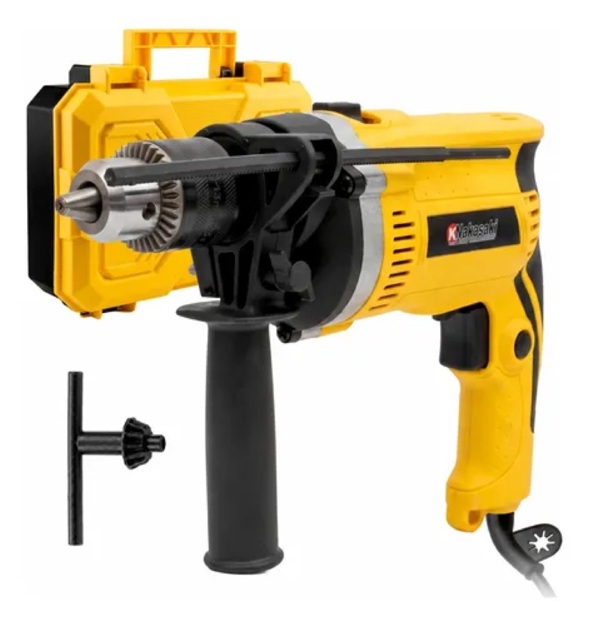 Furadeira Impacto Profissional Nakasaki 13mm 900w Com Maleta Amarelo 110v 50hz-60hz
