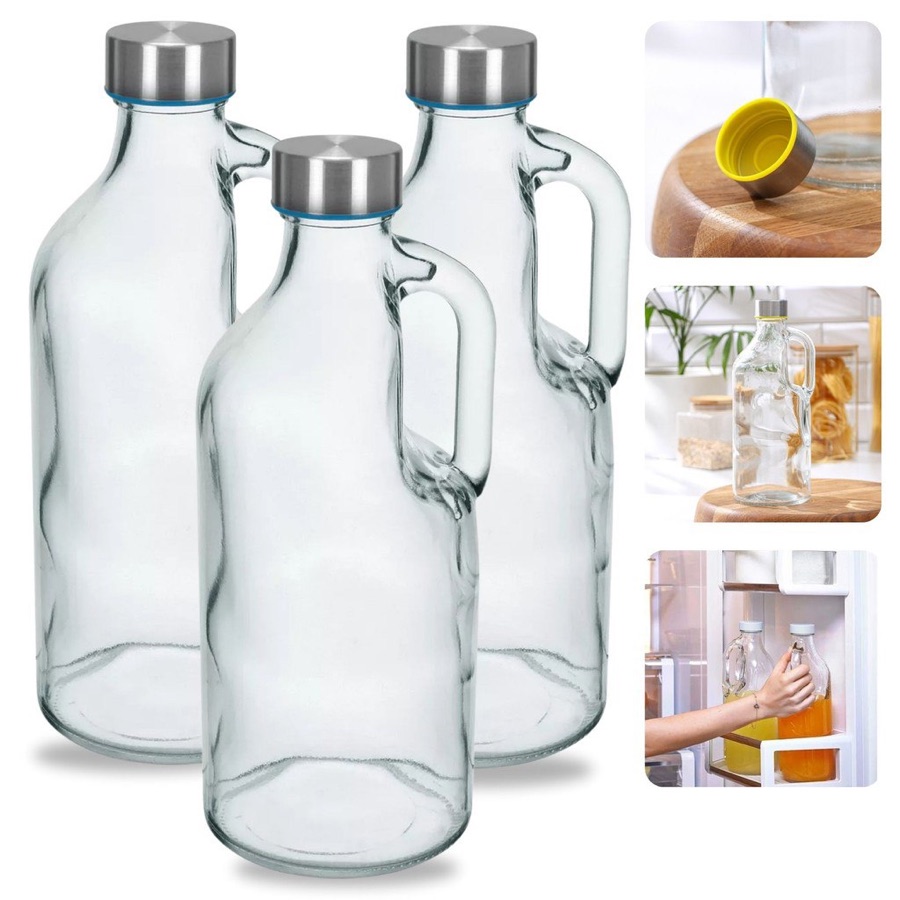 Garrafa De Leite Geladeira Água Suco vidro grosso 1000ml