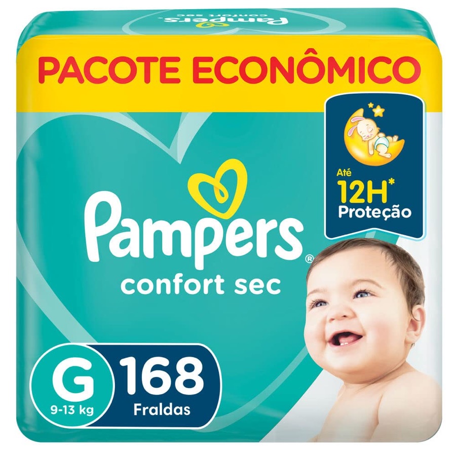 Fralda Pampers Confort Sec Tamanho G 168 Unidades