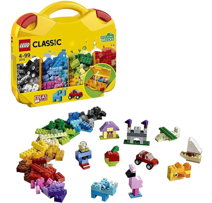 LEGO Classic Maleta da Criatividade 10713; Brinquedo criativo para montar e imaginar; Maleta com peças coloridas para criar bichinhos, super