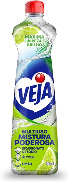 Limpador Multiuso Power Fusion Limão, Veja, 500Ml