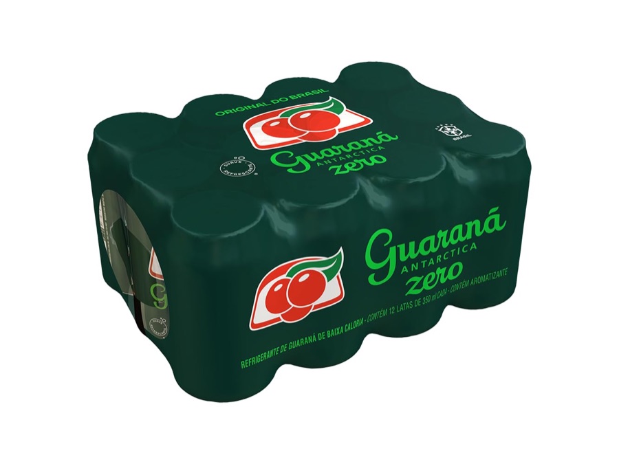 Refrigerante Zero Guaraná Antarctica, Lata 350ml, Pack com 12 unidades