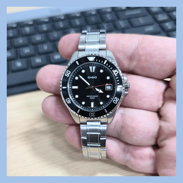 Relógio Casio Masculino Analógico Duro Mdv-10d-1a1vdf Prateado Preto