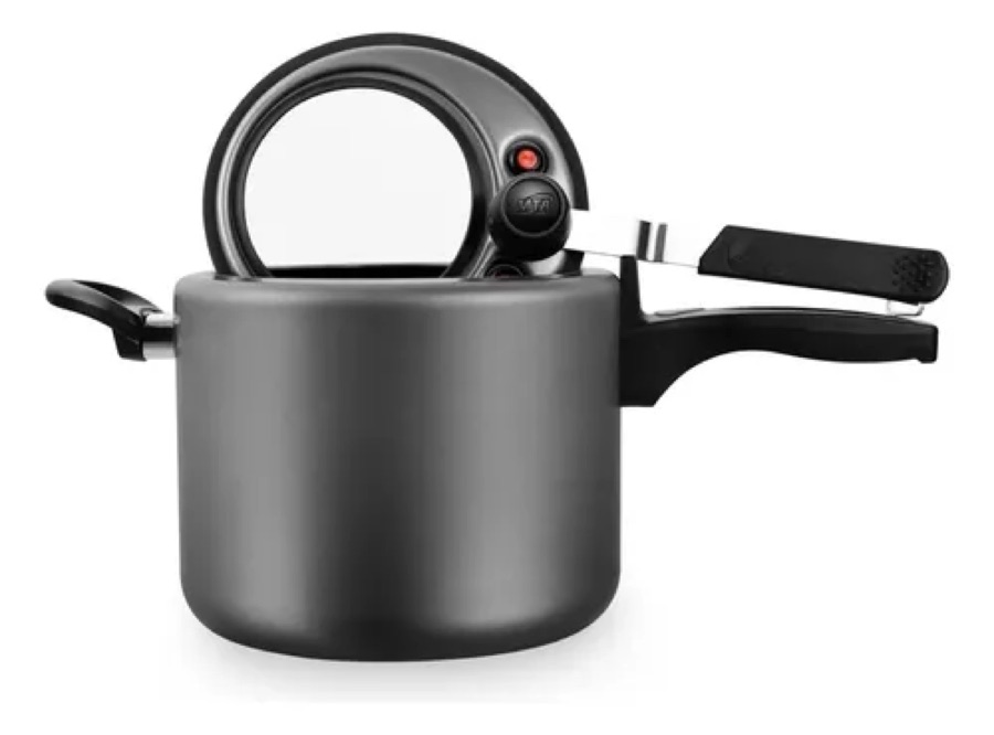 Panela De Pressão 4,5l Antiaderente Com Visor Grande Mta Cor Grafite