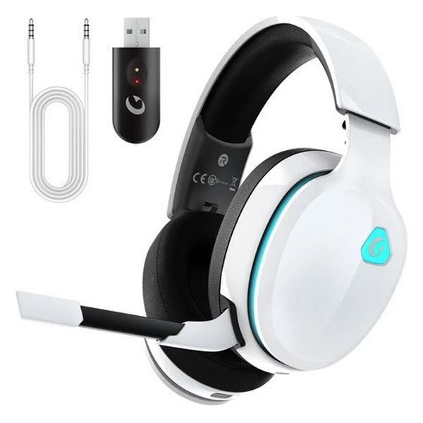 Fone De Ouvido Gamer Headset USB Olafvi Captain 300 Com Fio Branco Microfone Cancelamento De Ruído PS5 PS4 PC Switch (1 pc)