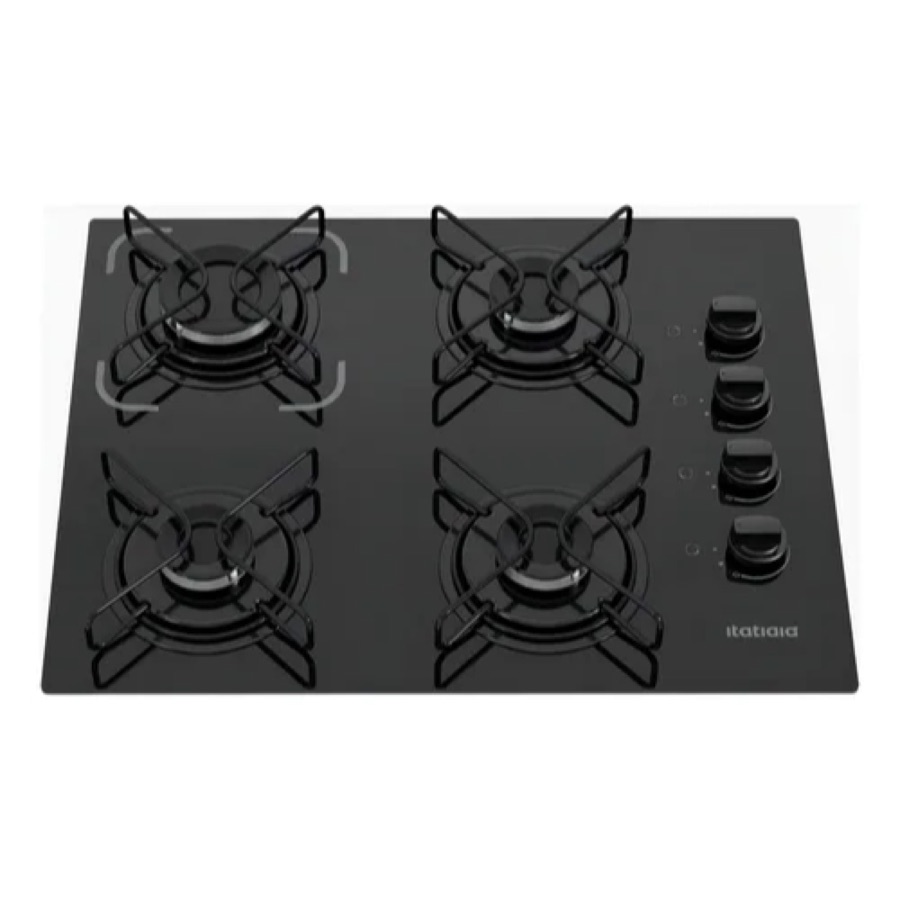Cooktop Itatiaia Essencial 4 Bocas Preto Bivolt 127V/220V com Acendimento Automático